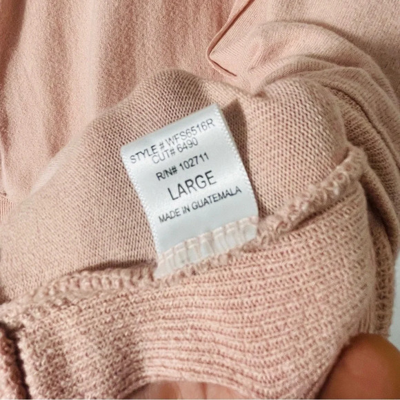 Gibson Long Sleeve Split Sides Pink Sweater Size L - Picture 5 of 7